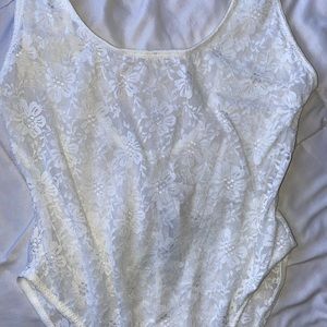 White lace bodysuit
